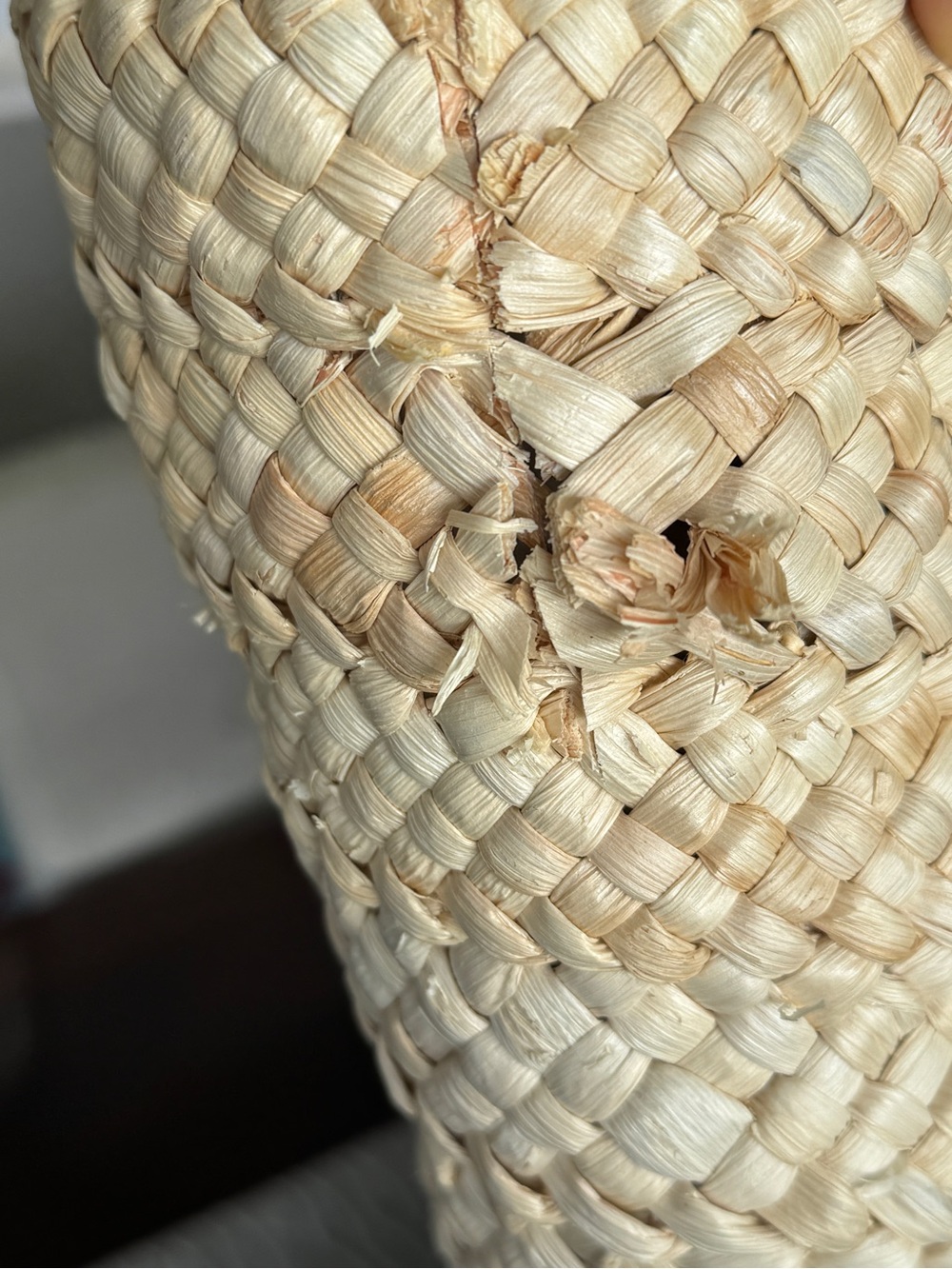 Tory Burch McGraw Straw Shopper Tote Natural Woven Raffia Leather Pouch Dustbag - Picture 5 of 16